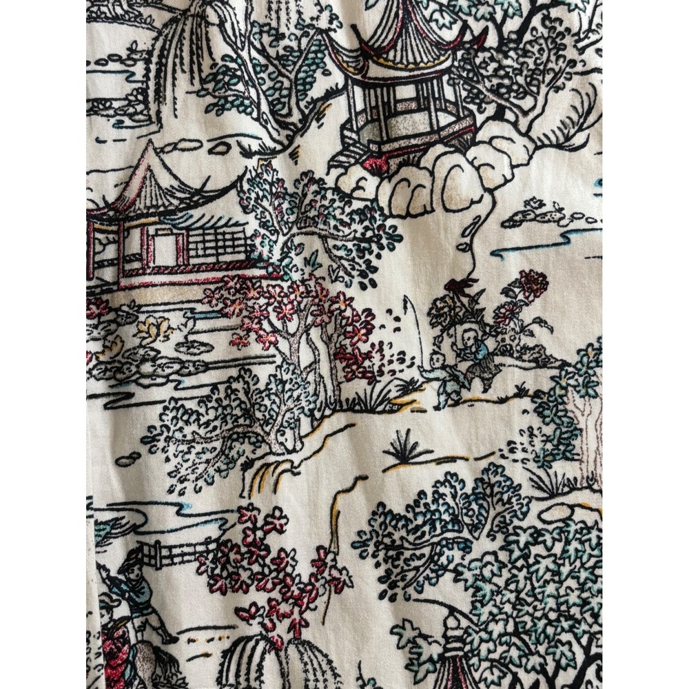 Chico's Chinoiserie Toile Wide Leg Cotton Crop Pants L Maximalist Coastal Resort - Picture 6 of 6